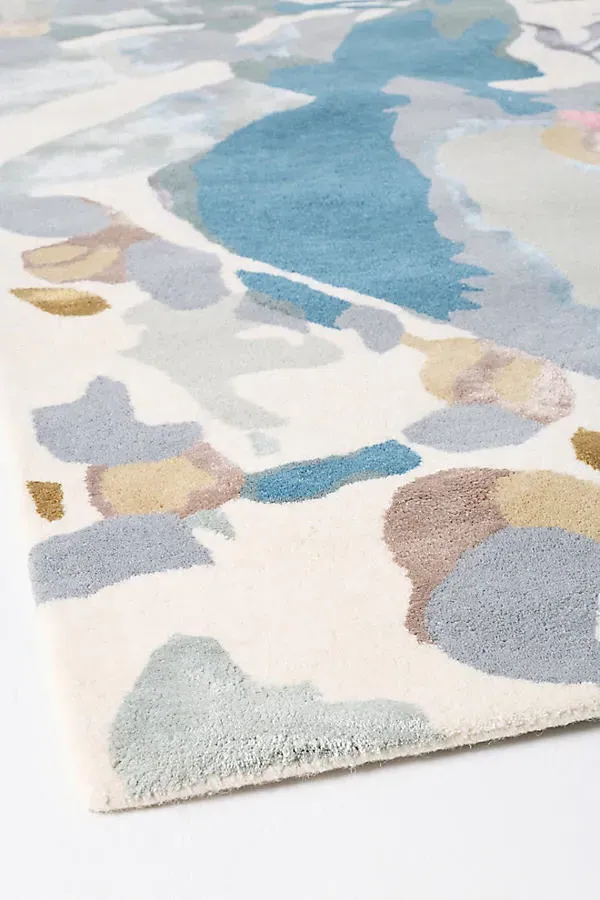 Dafney Hand Tufted Floral Rug - Blue, Cotton, Wool product