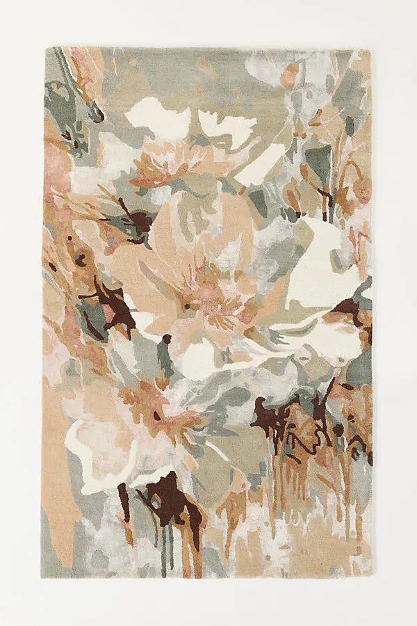 Dafney Hand Tufted Floral Rug - Cotton, Wool by Anthropologie