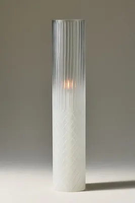 Dale Etched Glass Chimney Taper Holder - White by Anthropologie, image 2