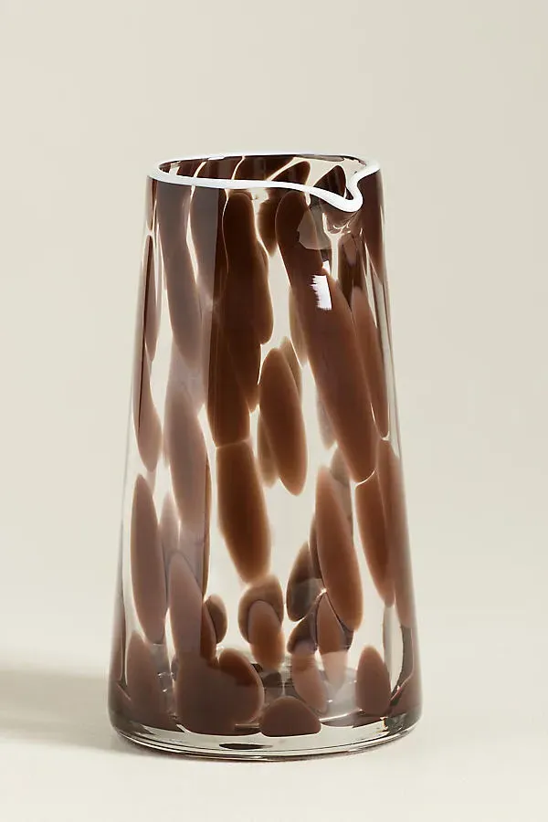 Dapple Dot Hand-Blown Carafe - Brown, Glass by Anthropologie