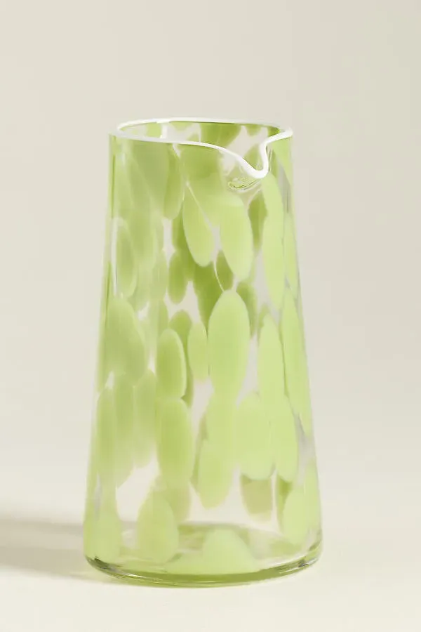 Dapple Dot Hand-Blown Carafe - Green, Glass by Anthropologie