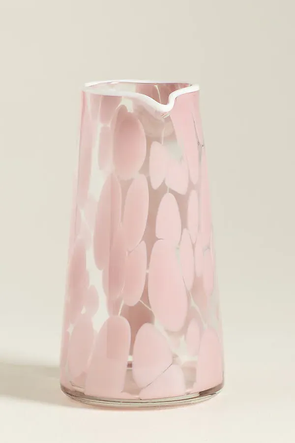 Dapple Dot Hand-Blown Carafe - Pink, Glass by Anthropologie