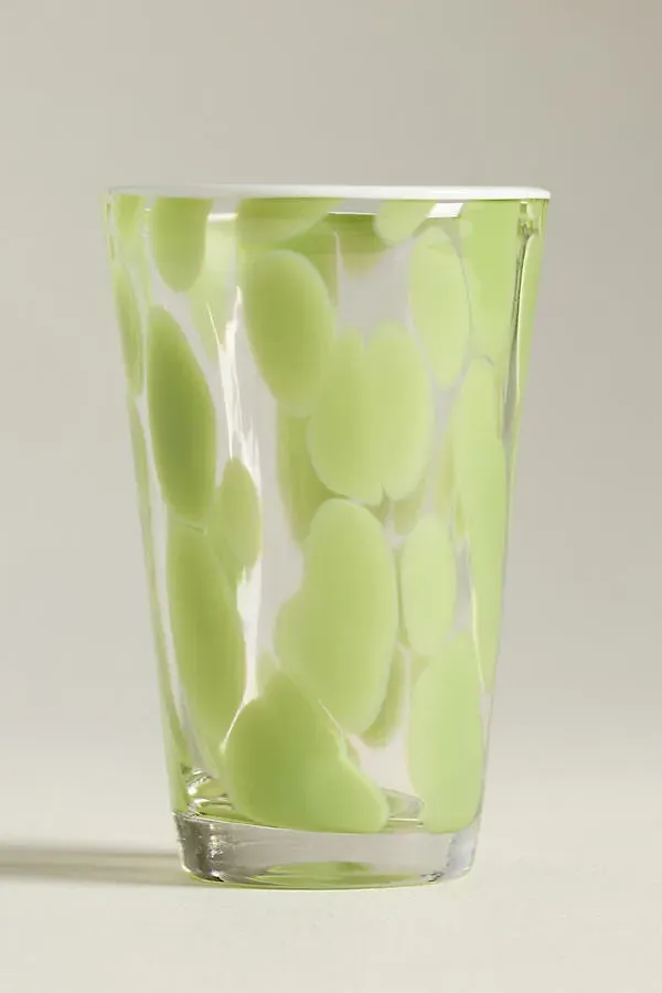 Dapple Dot Hand-Blown Highball Glass - Green by Anthropologie