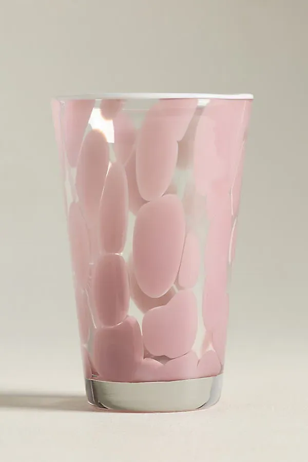 Dapple Dot Hand-Blown Highball Glass - Pink by Anthropologie