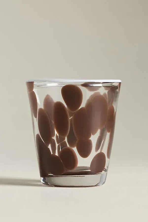 Dapple Dot Hand-Blown Juice Glass - Brown by Anthropologie