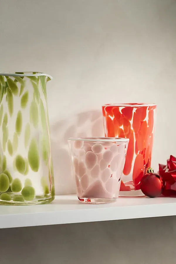 Dapple Dot Hand-Blown Juice Glass - Pink by Anthropologie