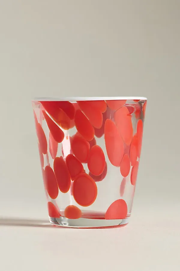 Dapple Dot Hand-Blown Juice Glass - Red by Anthropologie