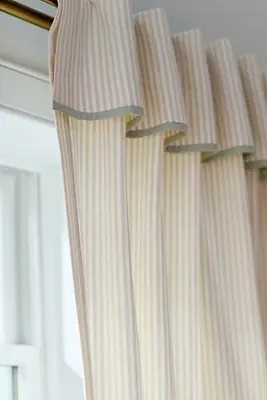 Darla Striped Valance Curtain - Beige, Cotton by Anthropologie, image 2