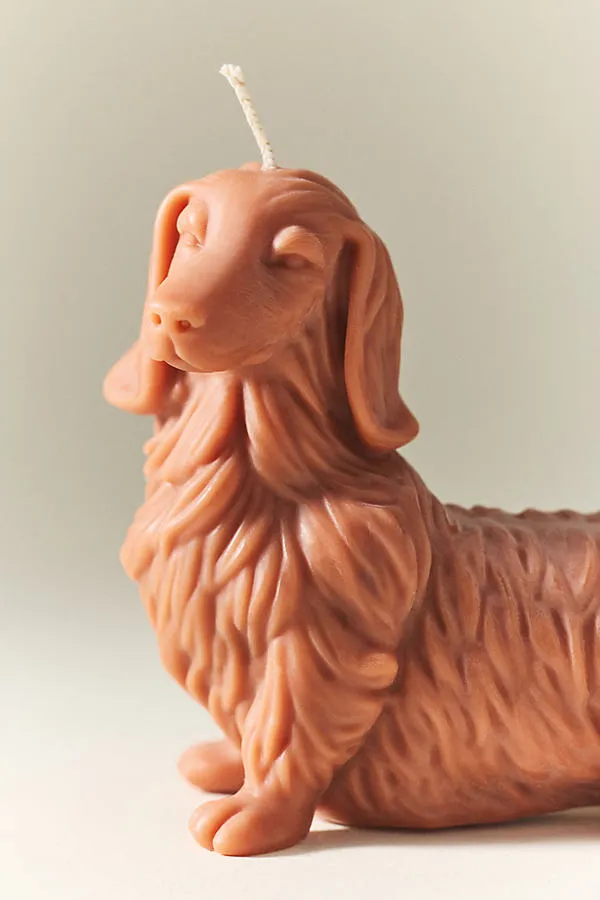 Davie Ocho Dachshund Shaped Wax Candle - Brown product