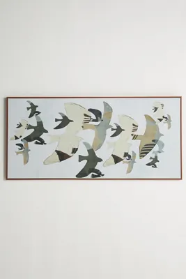 Dawn Flock Bird Wall Art - Beige product