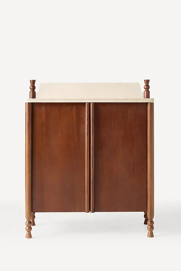 Dawn Marble Top Bar Cabinet - Acacia Wood product