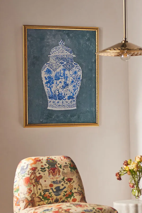 Dawn Michelle Wolfe Ginger Jar Wall Art - Blue product