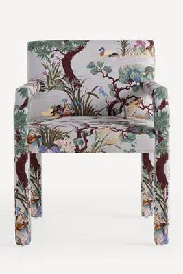 Delaney Printed Dining Armchair - Brown, Polyester product