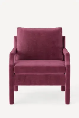 Delaney Slub Velvet Accent Chair - Purple product
