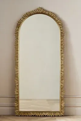 Demeter Dressing Mirror - Gold, Brass by Anthropologie, alternate view
