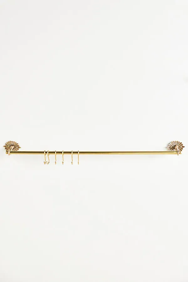 Demeter Feather Pot Rack Utensil Rail - Brass product