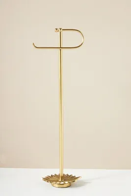 Demeter Feather Standing Toilet Paper Holder - Brass product
