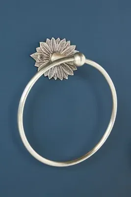 Demeter Feather Towel Ring - Silver, Brass product
