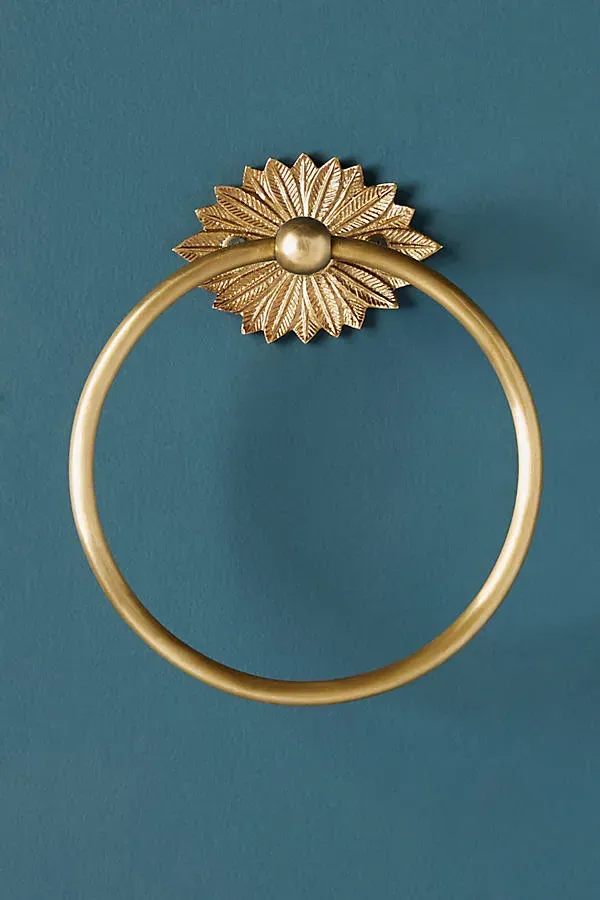 Demeter Towel Ring - Gold, Brass by Anthropologie