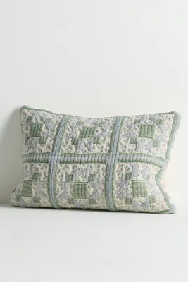 Demitria Woven Pillow - Blue, Cotton by Anthropologie, alternate view