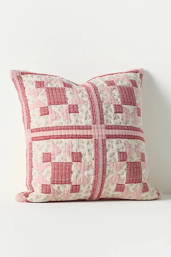 Demitria Woven Pillow - Red, Cotton by Anthropologie