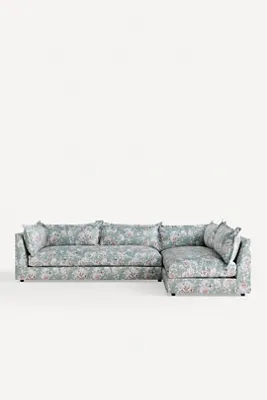 Denver L-Shaped Sectional - Green, Cotton/Linen product