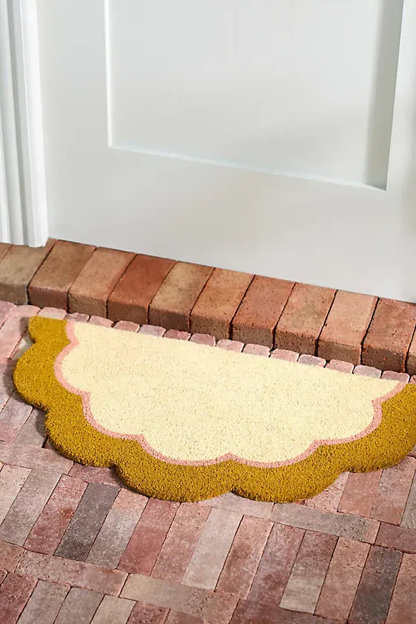 Devon Scalloped Doormat - Yellow, Coir product