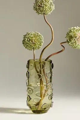 Dewdrop Pebble Glass Vase - Green by Anthropologie, image 2