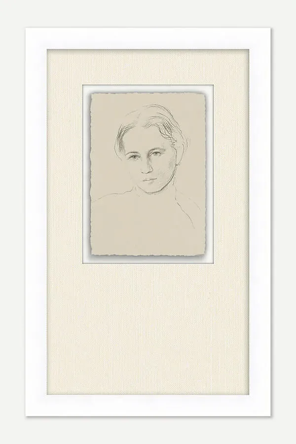 Distant Portrait Wall Art - Beige, Watercolor Paper product