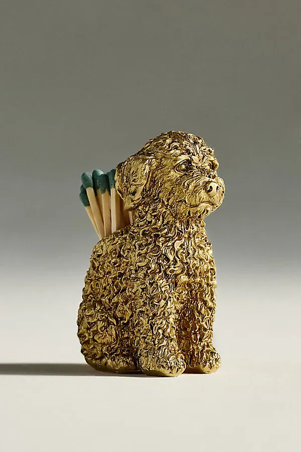 Dog Match Striker - Gold, Painted Resin by Anthropologie