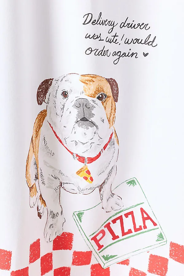 Dog Pizza Delivery Driver Dish Towel - Red, Cotton product