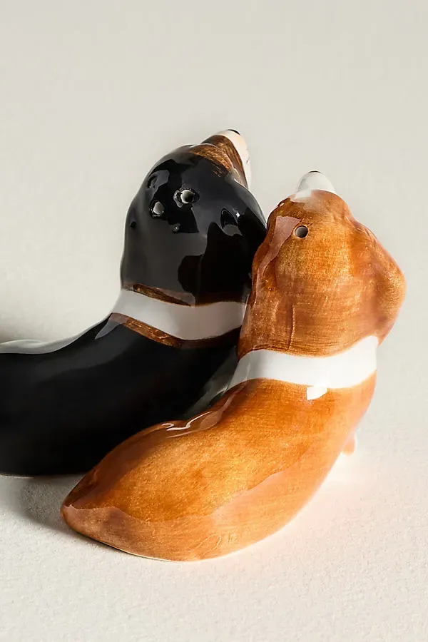 Dog Salt & Pepper Shakers - Black, Ceramic by Anthropologie, alternate view