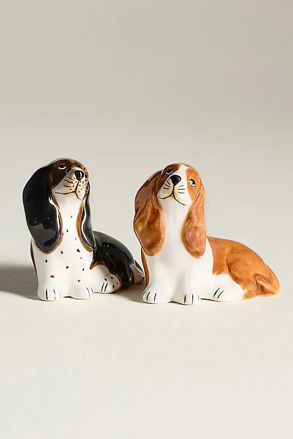 Dog Salt & Pepper Shakers - Black, Ceramic by Anthropologie