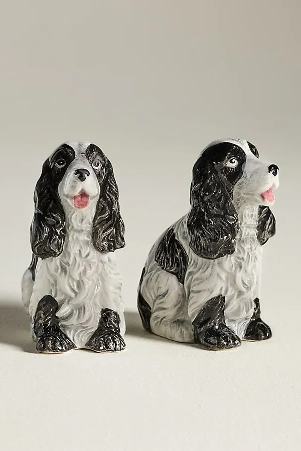 Dog Salt & Pepper Shakers - Brown, Ceramic by Anthropologie