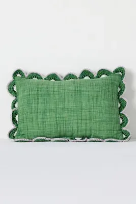 Dominica Indoor/Outdoor Woven Fruit Trim Pillow - Green, Polyester product
