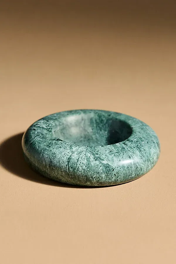 Donut Small Marble Trinket - Green by Anthropologie