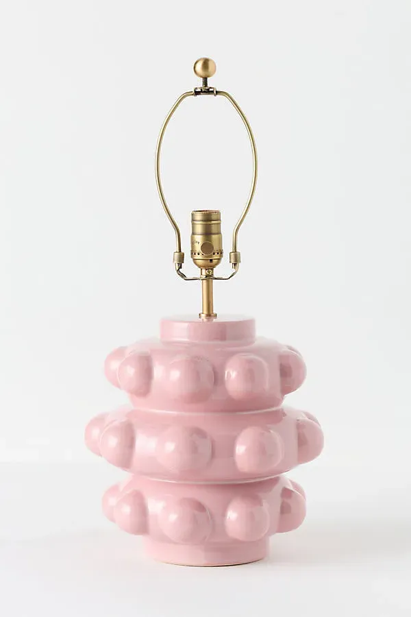 Dotted Ceramic Table Lamp Base - Pink by Anthropologie