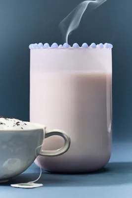 Dotted Rim Earl Grey Foam Glass Candle - Blue product