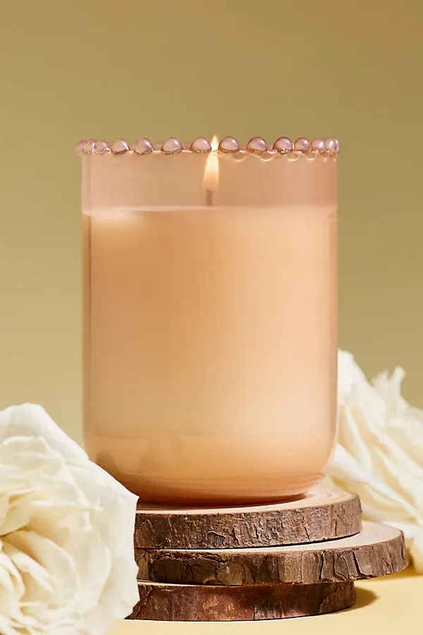 Dotted Rim Juniper & Cedar Glass Candle - Brown by Anthropologie