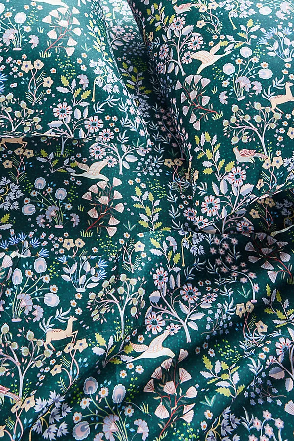 Double Organic Cotton Sateen Printed Sheet Set - Green product