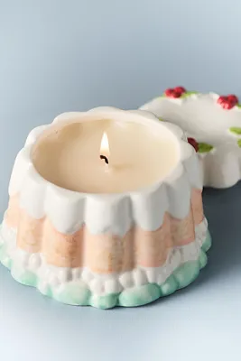 Dulce Gourmand Poundcake Ceramic Candle - Blue by Anthropologie, alternate view