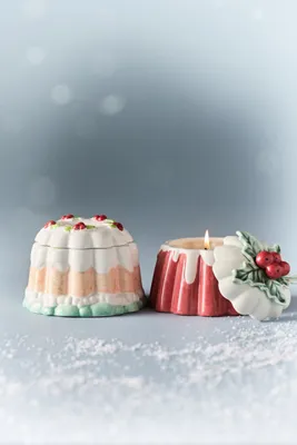 Dulce Gourmand Poundcake Small Ceramic Candle - Blue by Anthropologie, image 2