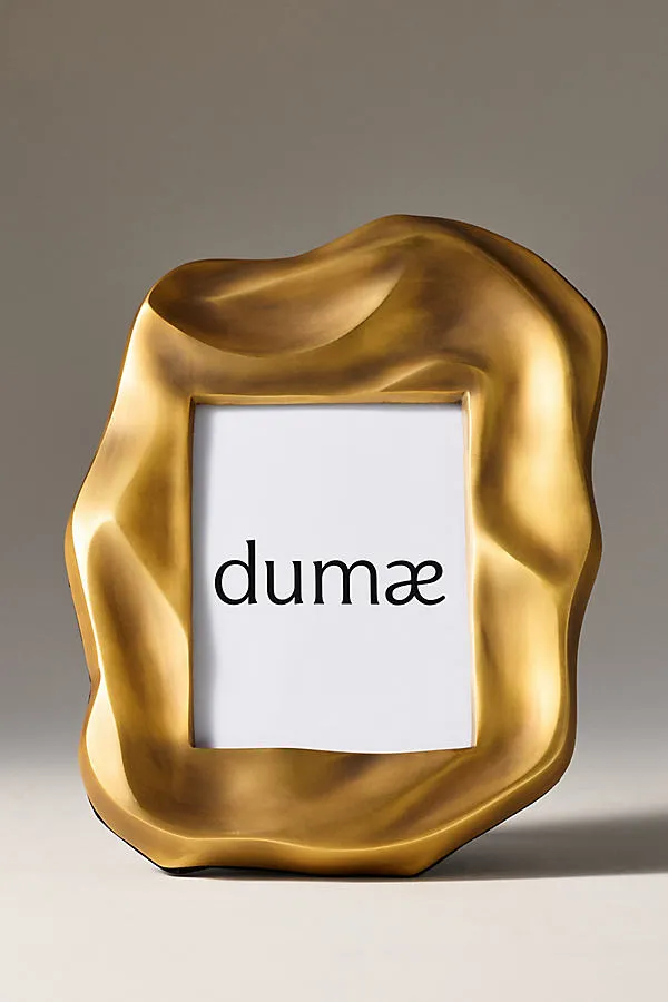 Dumae Jazz Wavy Tabletop Photo Frame - Gold, Brass by Anthropologie