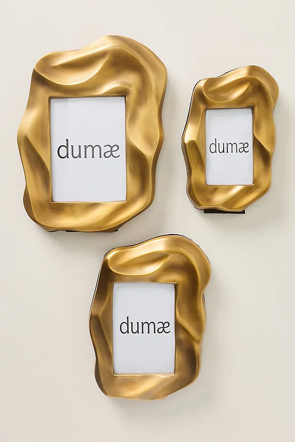 Dumae Jazz Wavy Tabletop Photo Frame - Gold, Brass by Anthropologie