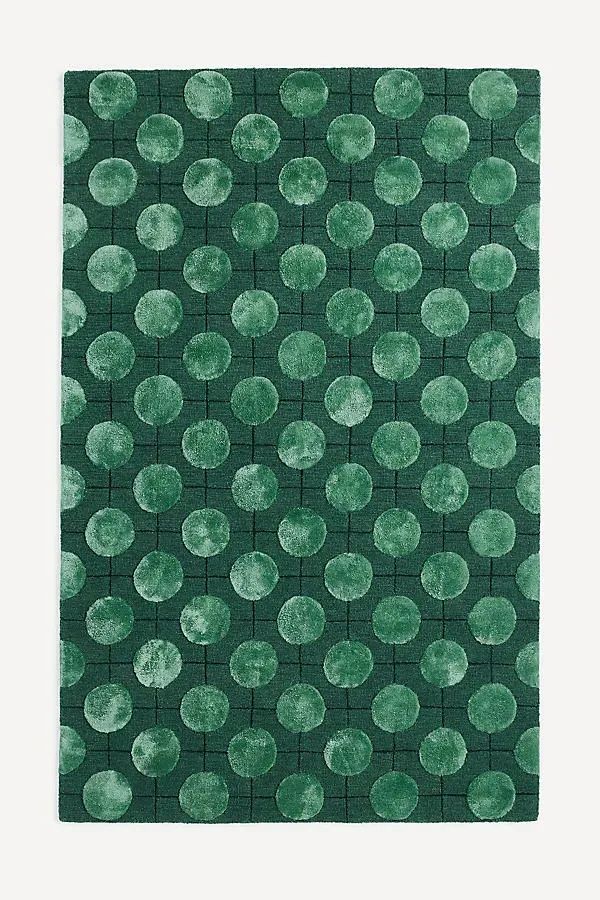 Eclipse 9x12 Tufted Geometric Rug - Green, Wool-Viscose by Anthropologie