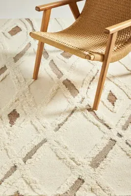 Elika Small Hand Tufted Rug - Beige, Wool Cotton product