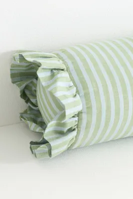 Elin Extra-Long Bolster Pillow - Blue, Cotton/Linen product