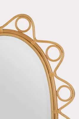 Elin Geometric Rattan Wall Mirror - Beige product