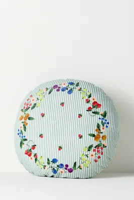 Elise Floral Printed Pillow - Green, Cotton Linen product