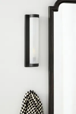Elise Glass Metal Ribbed Sconce Wall Light - Black product